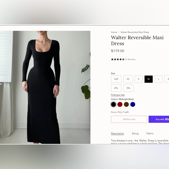 AYM Dresses & Skirts - NWT AYM Studio Walter Reversible Maxi Dress Black Medium M